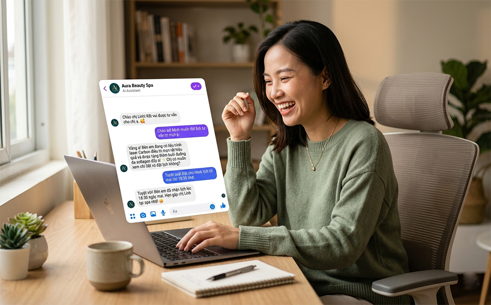 làm sao giảm bỏ sót khách nhắn tin cho spa