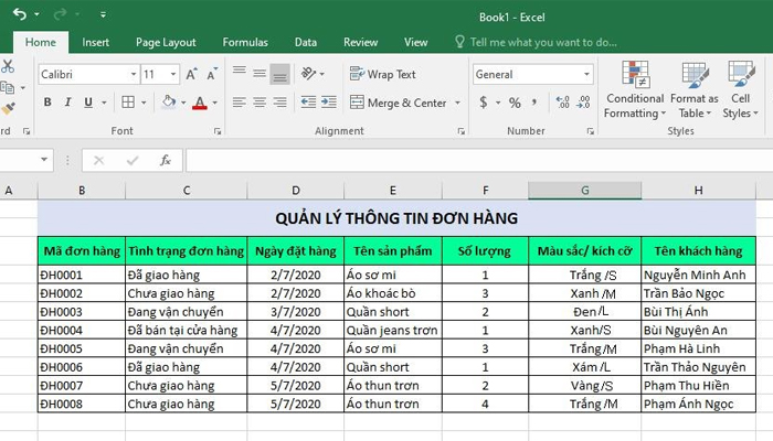 Lọc danh sách khách hàng trong excel